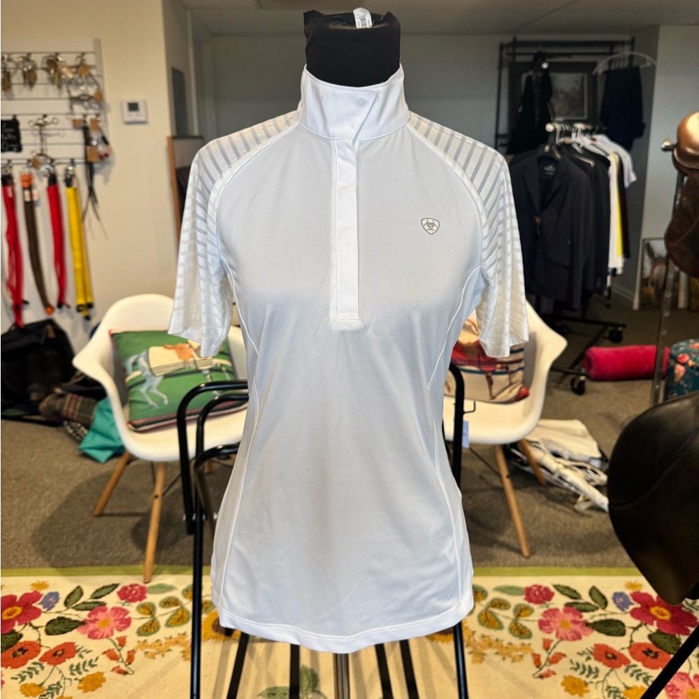 Ariat Women's Aptos Vent White Short Sleeve Show Shirt NWT